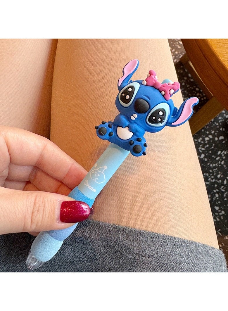 Disney 4pcs Stitch gel pen plush keychain pen, a gift or prize for elementary school students, manual push pen - Image 3